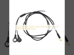 30cm ECG Medical Cable 2 Lead 4.0mm Electrode Snaps To RP SMA nữ góc phải