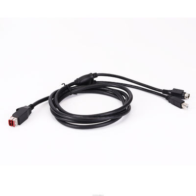 5A Nylon 24V Powered USB Cable To USB-B Male And Hosiden Plug Cho Máy in