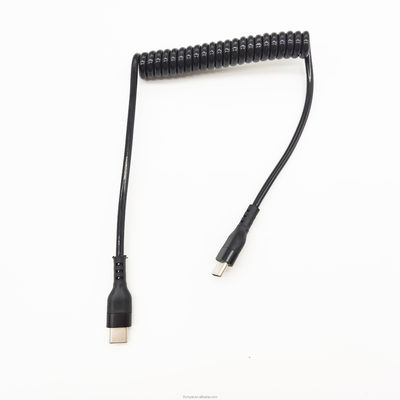 Cáp USB C cuộn xuân Cáp USB A nam đến loại C nam Cáp sạc nhanh Data coil Cáp kéo ra