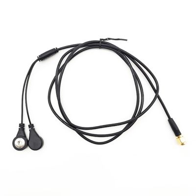 30cm ECG Medical Cable 2 Lead 4.0mm Electrode Snaps To RP SMA nữ góc phải